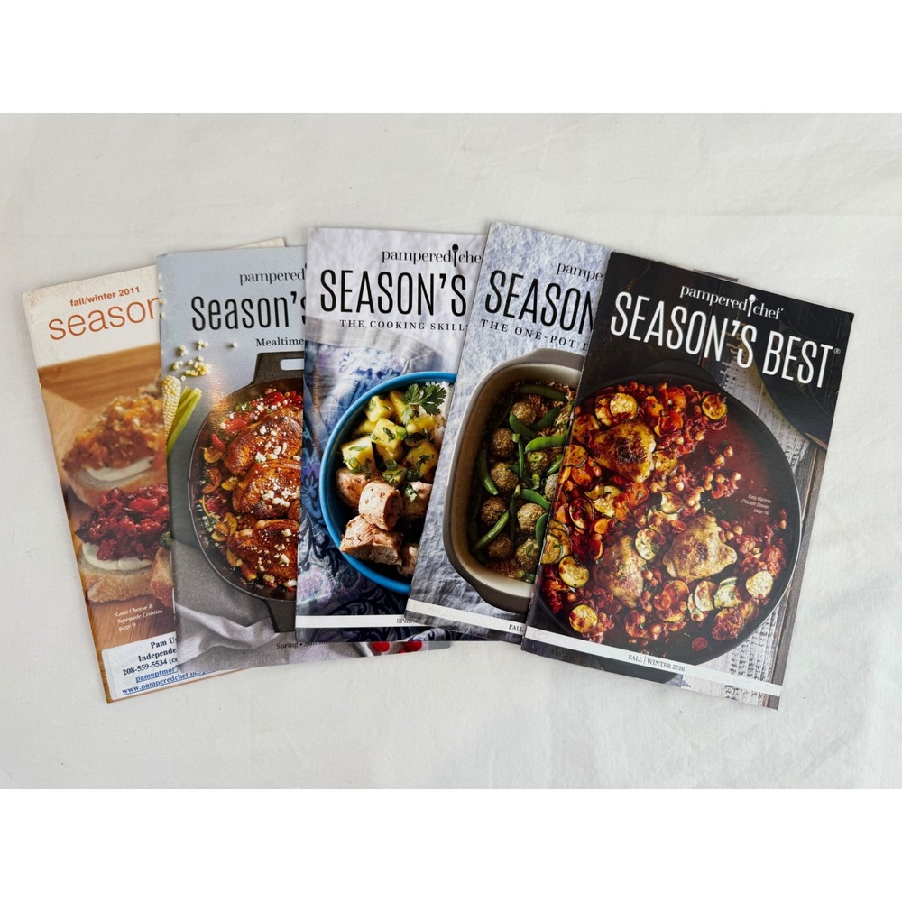 Pampered Chef Seasons Best Recipe Booklets Lot of 5 Cookbooks Mixed‎ Set
